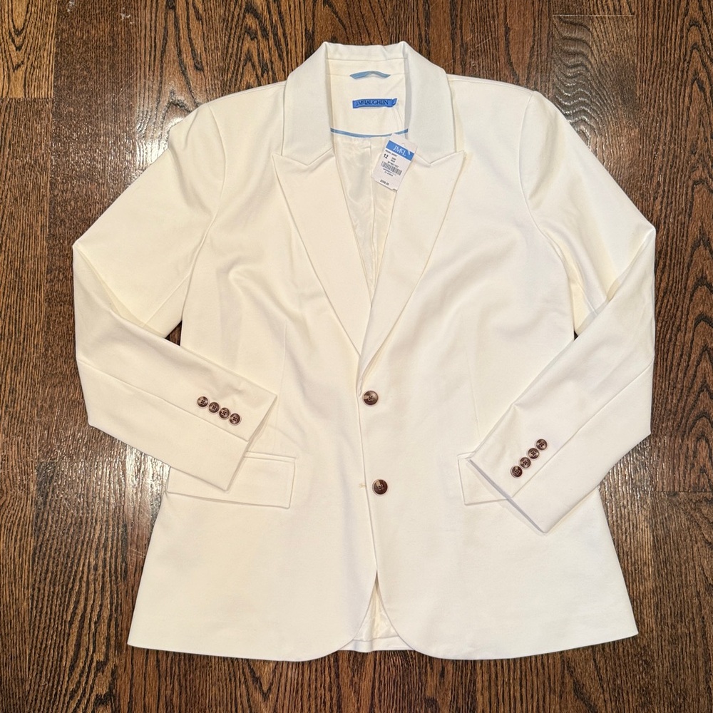 NWT J. McLaughlin stretch Ivory Blazer, size 12.
